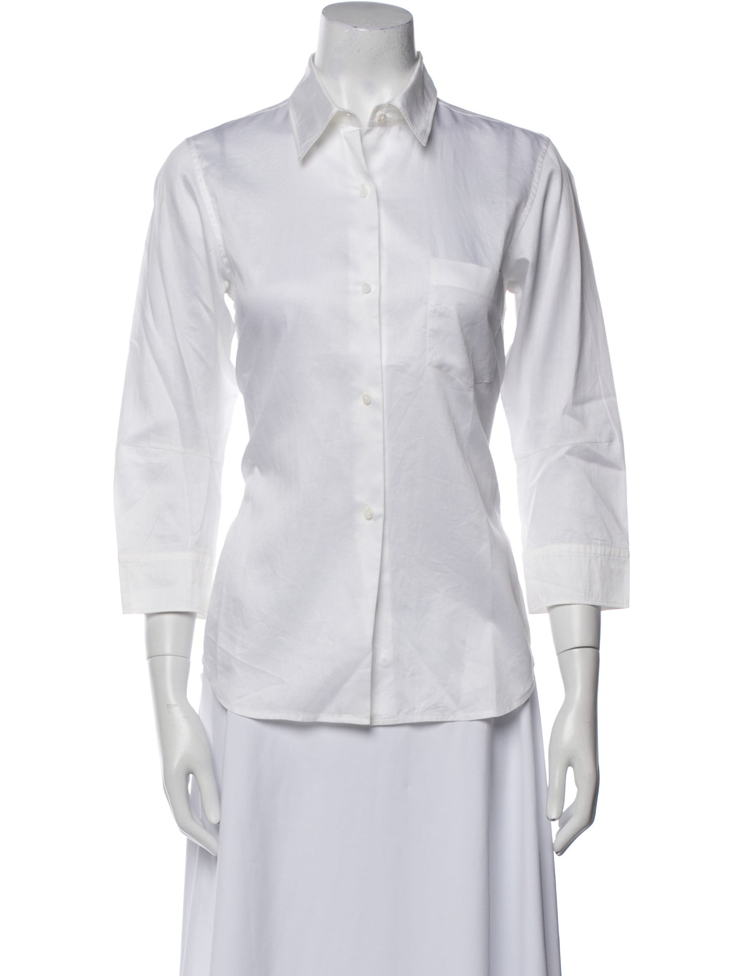 Jil Sander Three-Quarter Sleeve Button-Up Top