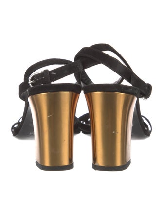 Jil Sander Suede Colorblock Pattern Sandals