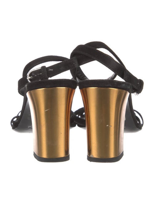 Jil Sander Suede Colorblock Pattern Sandals