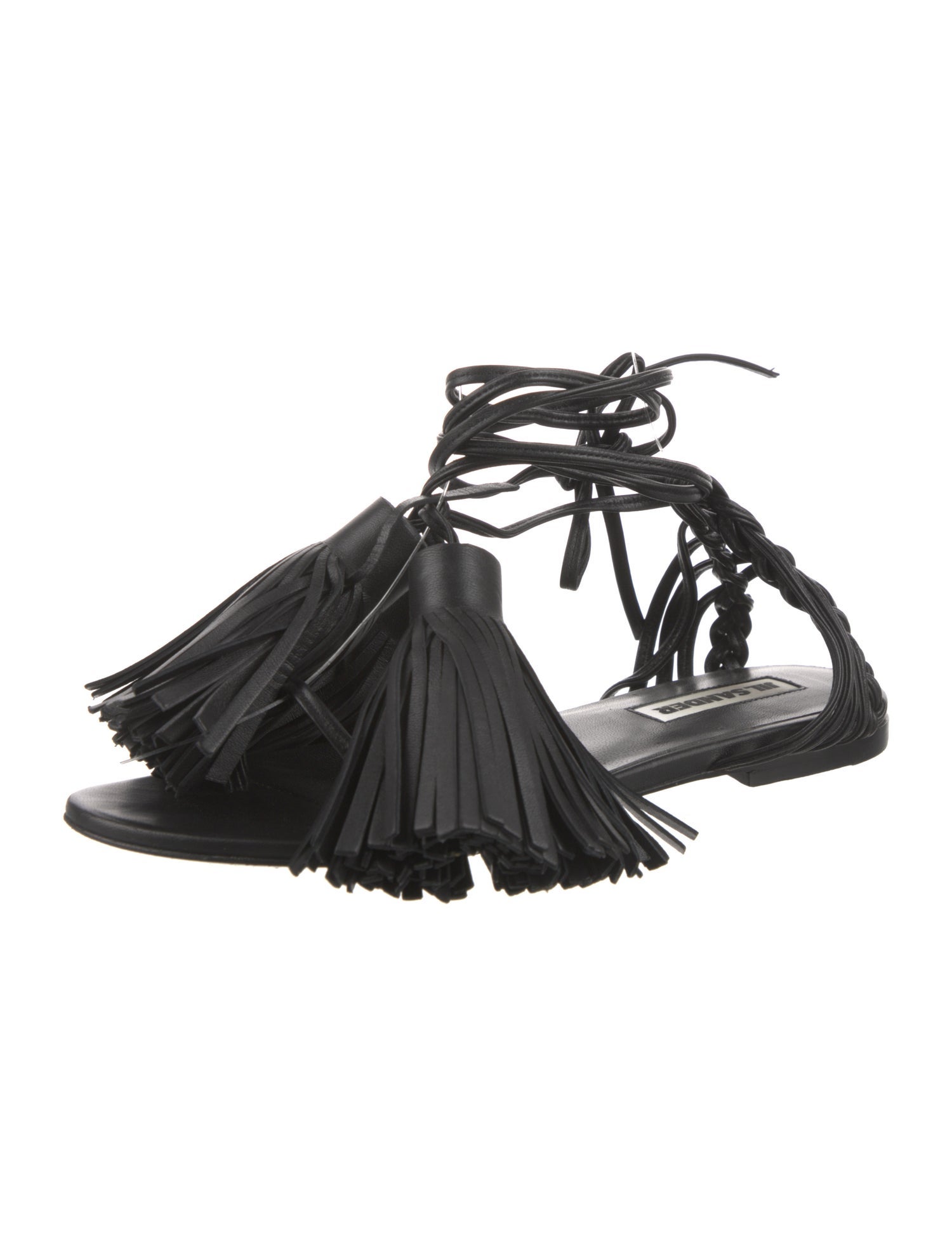Jil Sander Leather Tassel Accents Gladiator Sandals