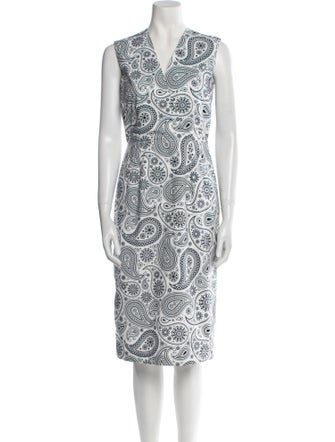 Jil Sander Paisley Print Midi Length Dress