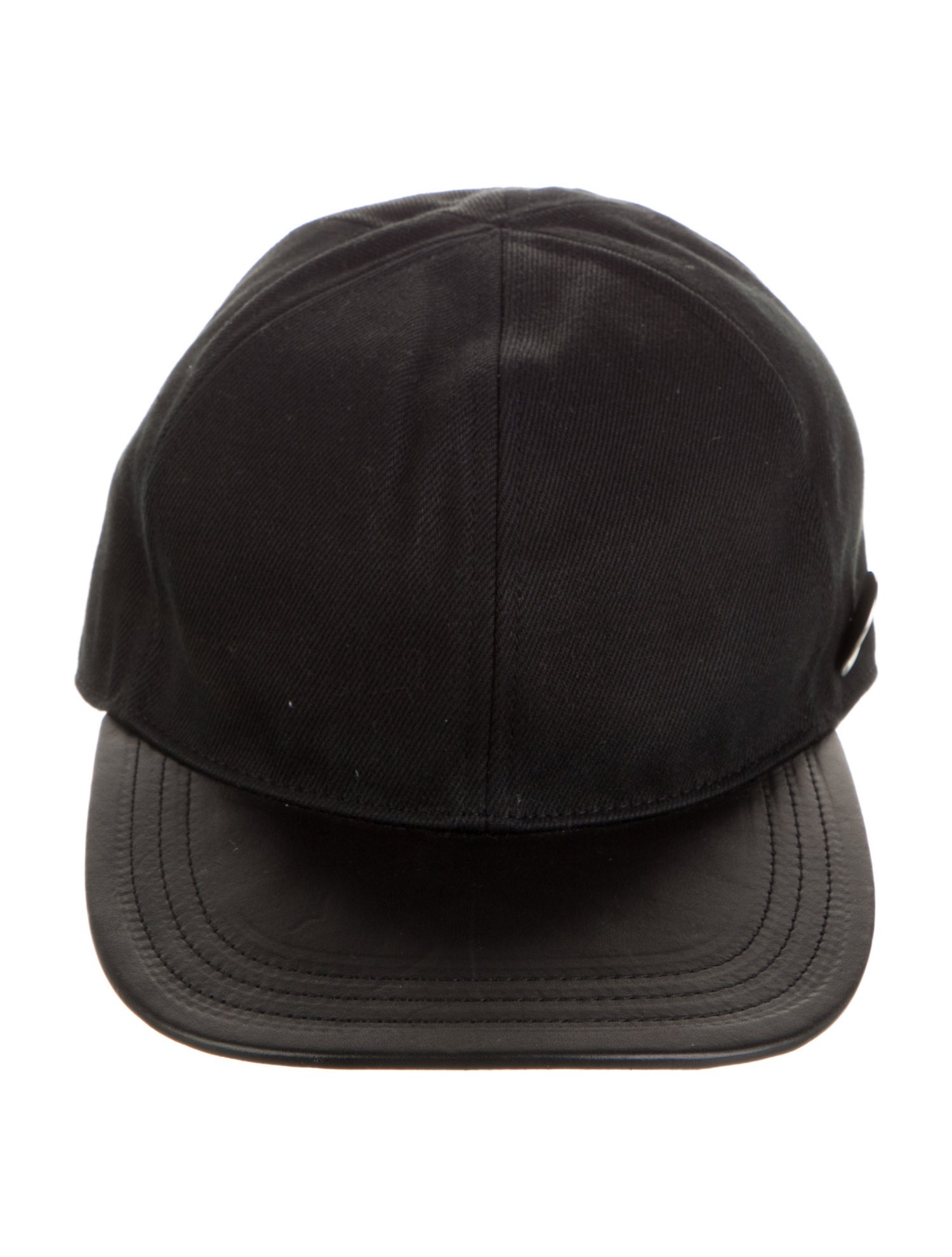 Jil Sander Black Leather Baseball Cap