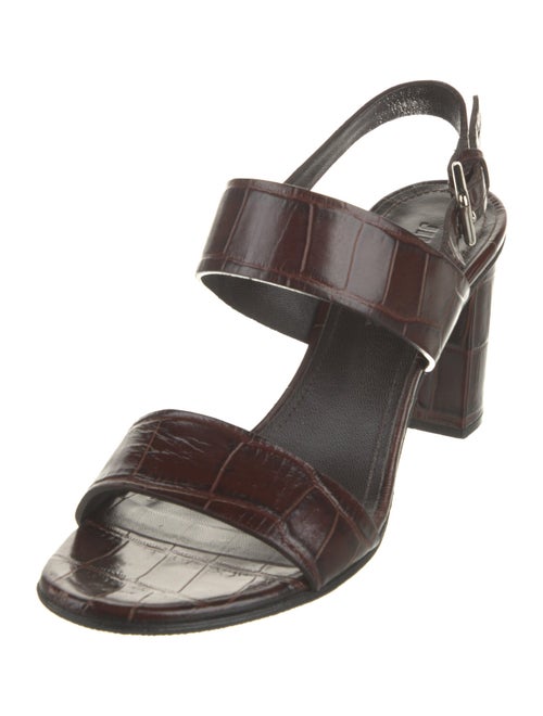 Jil Sander Embossed Leather Slingback Sandals