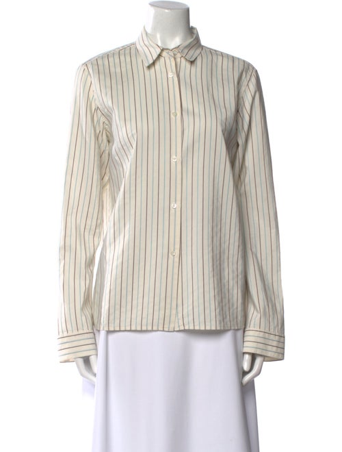 Jil Sander Striped Long Sleeve Button-Up Top
