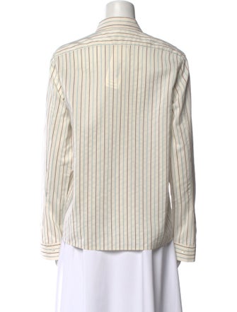 Jil Sander Striped Long Sleeve Button-Up Top