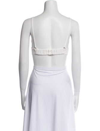 Jil Sander Linen Square Neckline Crop Top
