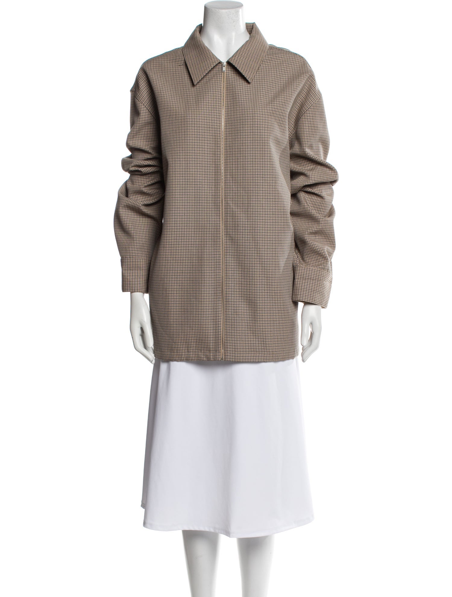 Jil Sander Virgin Wool Plaid Print Jacket