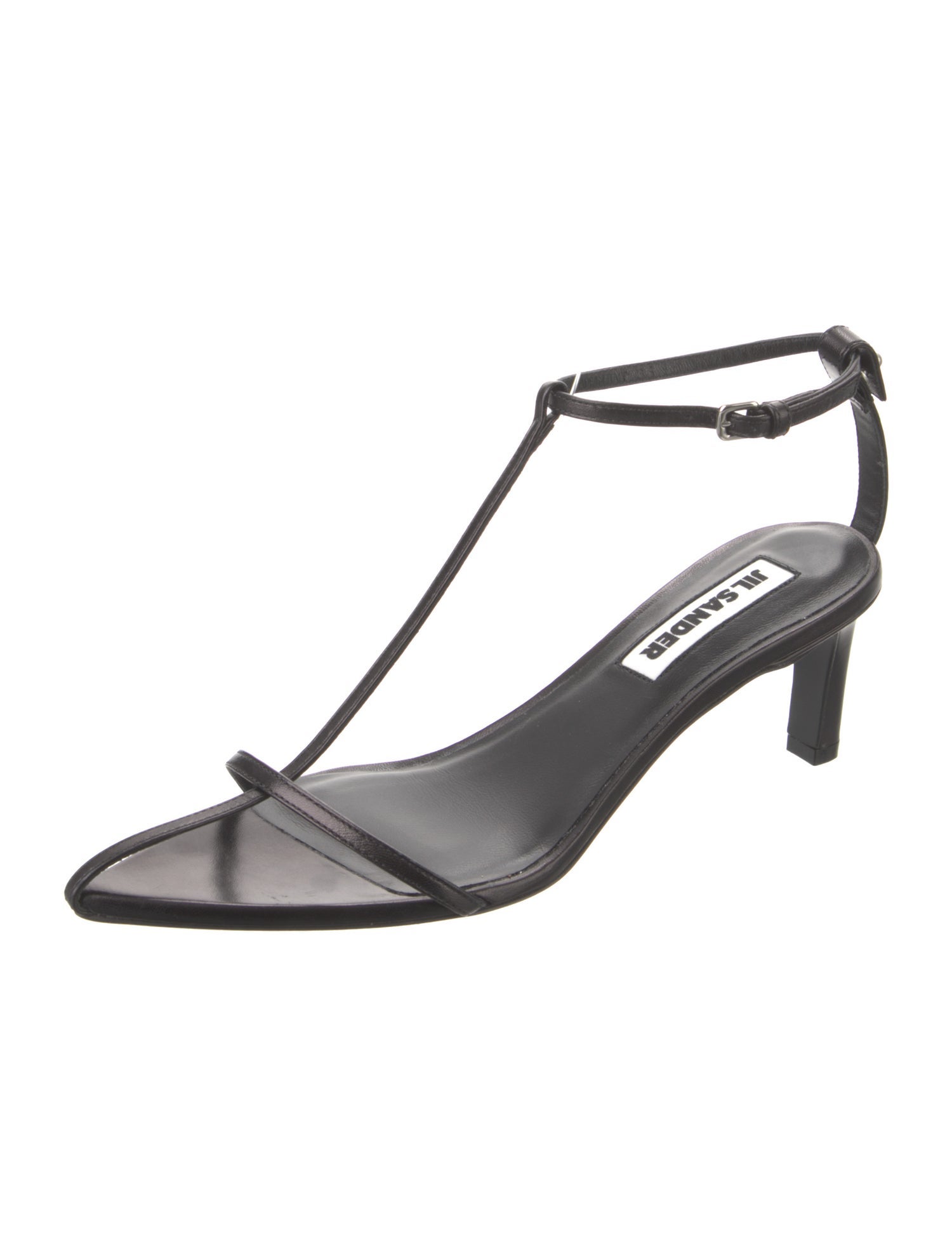 Jil Sander Leather T-Strap Sandals