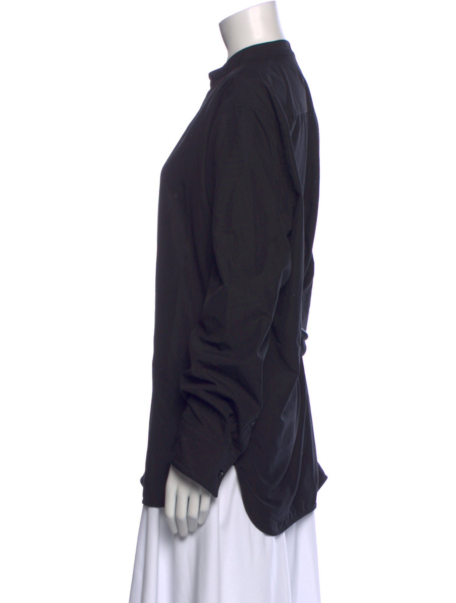 Jil Sander Mock Neck Long Sleeve Button-Up Top