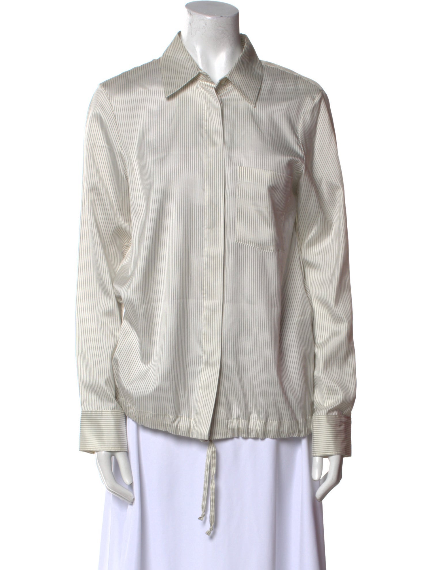 Jil Sander Silk Striped Button-Up Top w/ Tags