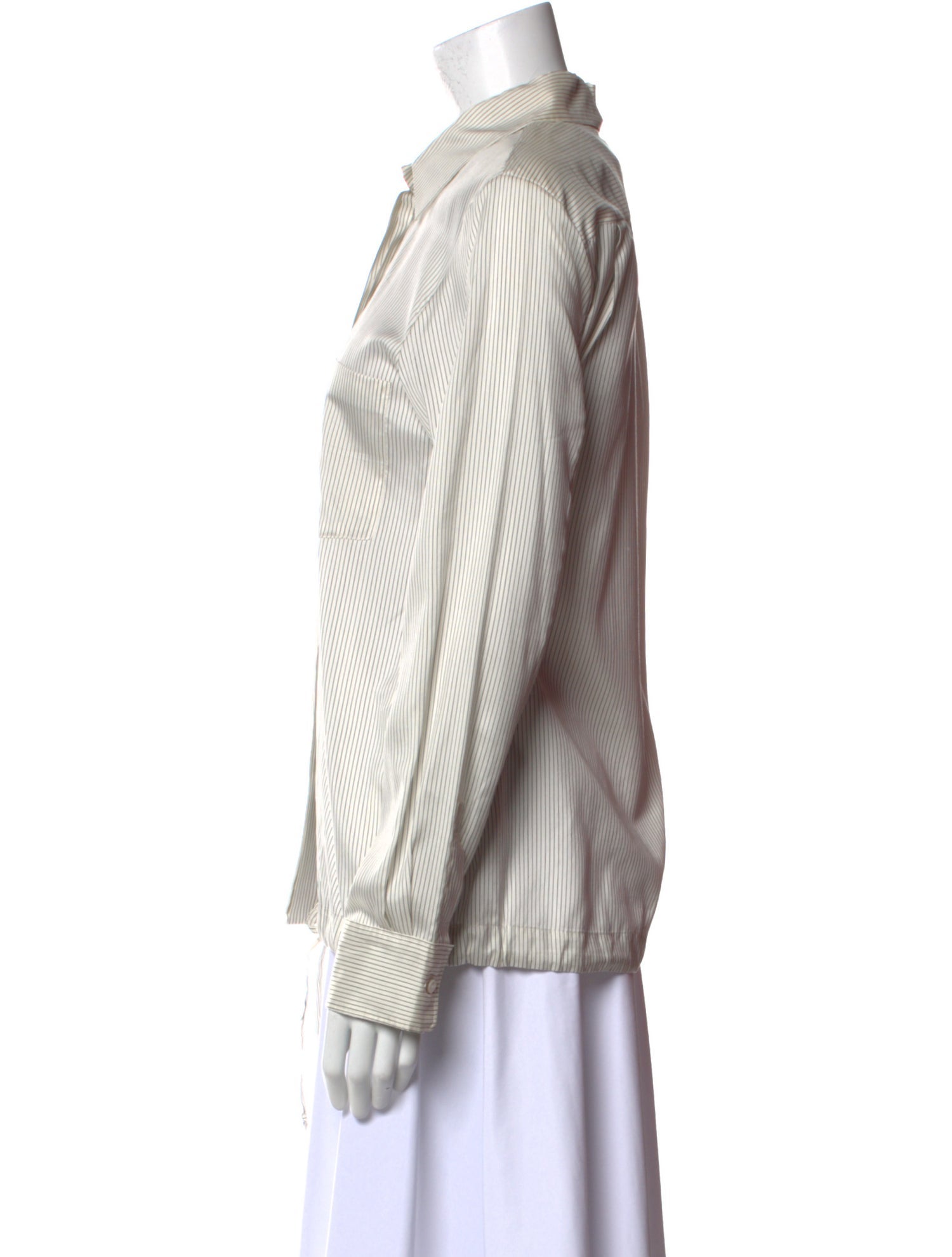 Jil Sander Silk Striped Button-Up Top w/ Tags