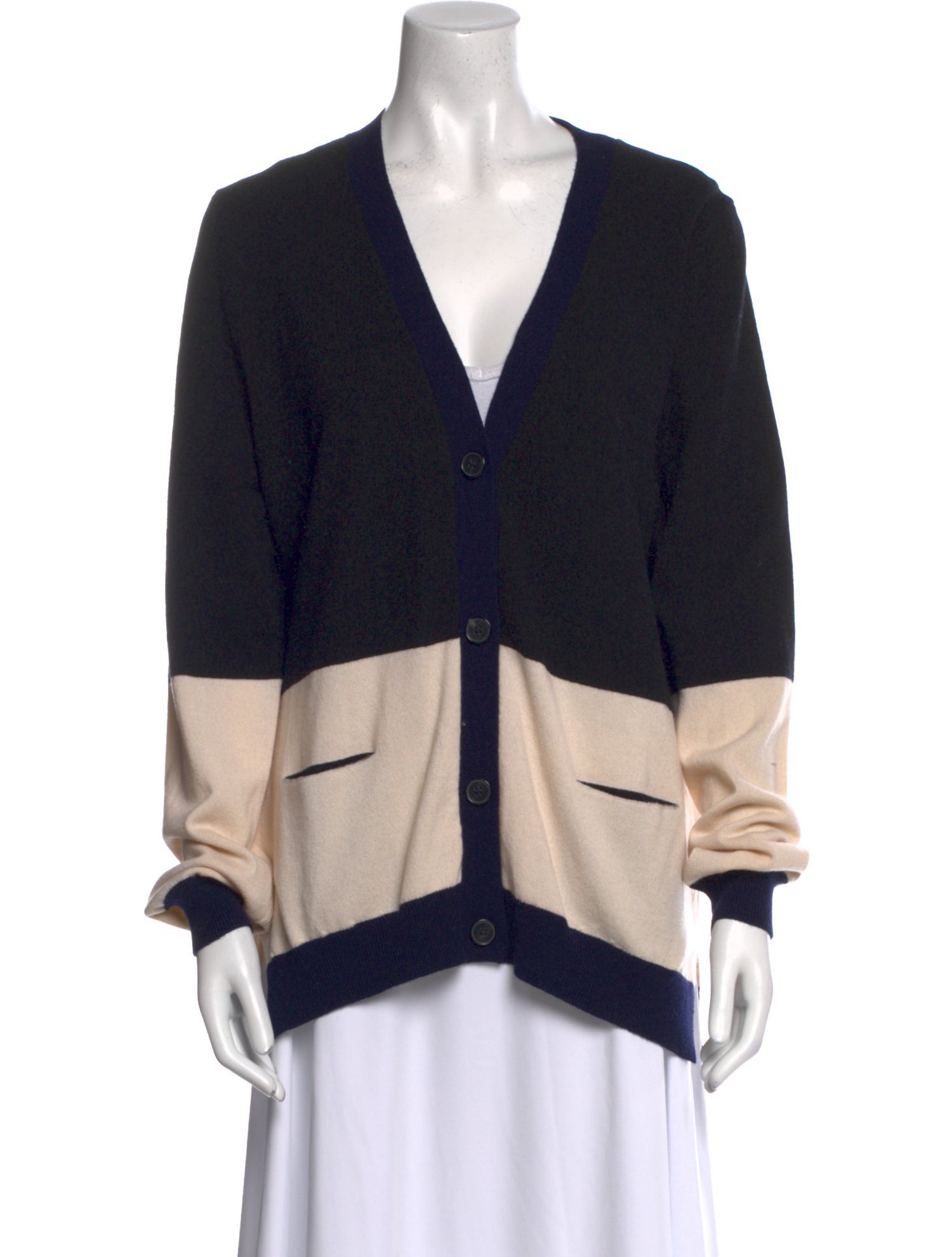 Jil Sander Striped V-Neck Sweater