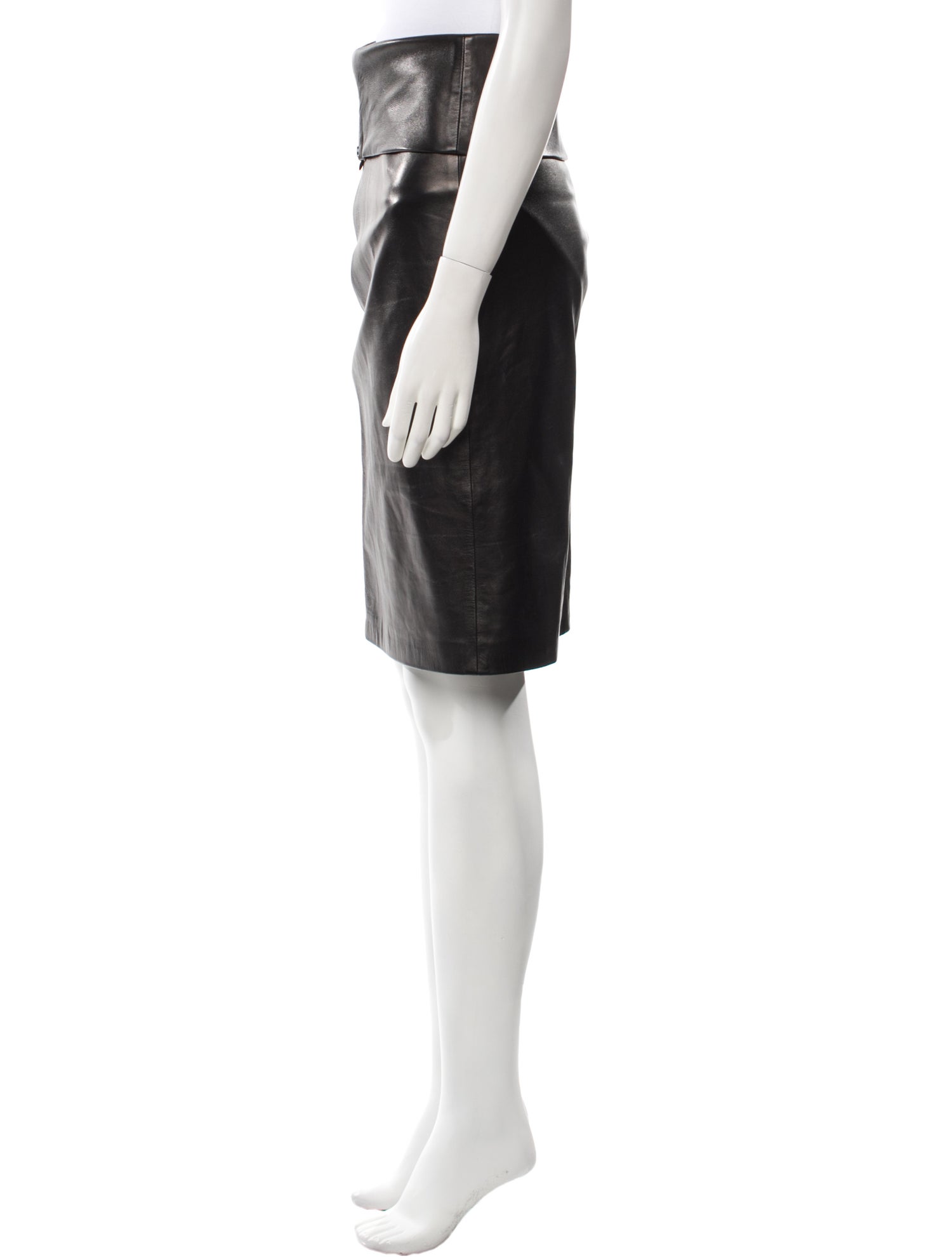 Jil Sander Leather Knee-Length Skirt