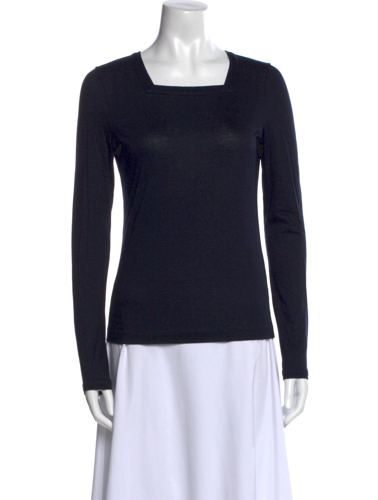 Jil Sander Square Neckline Long Sleeve Top