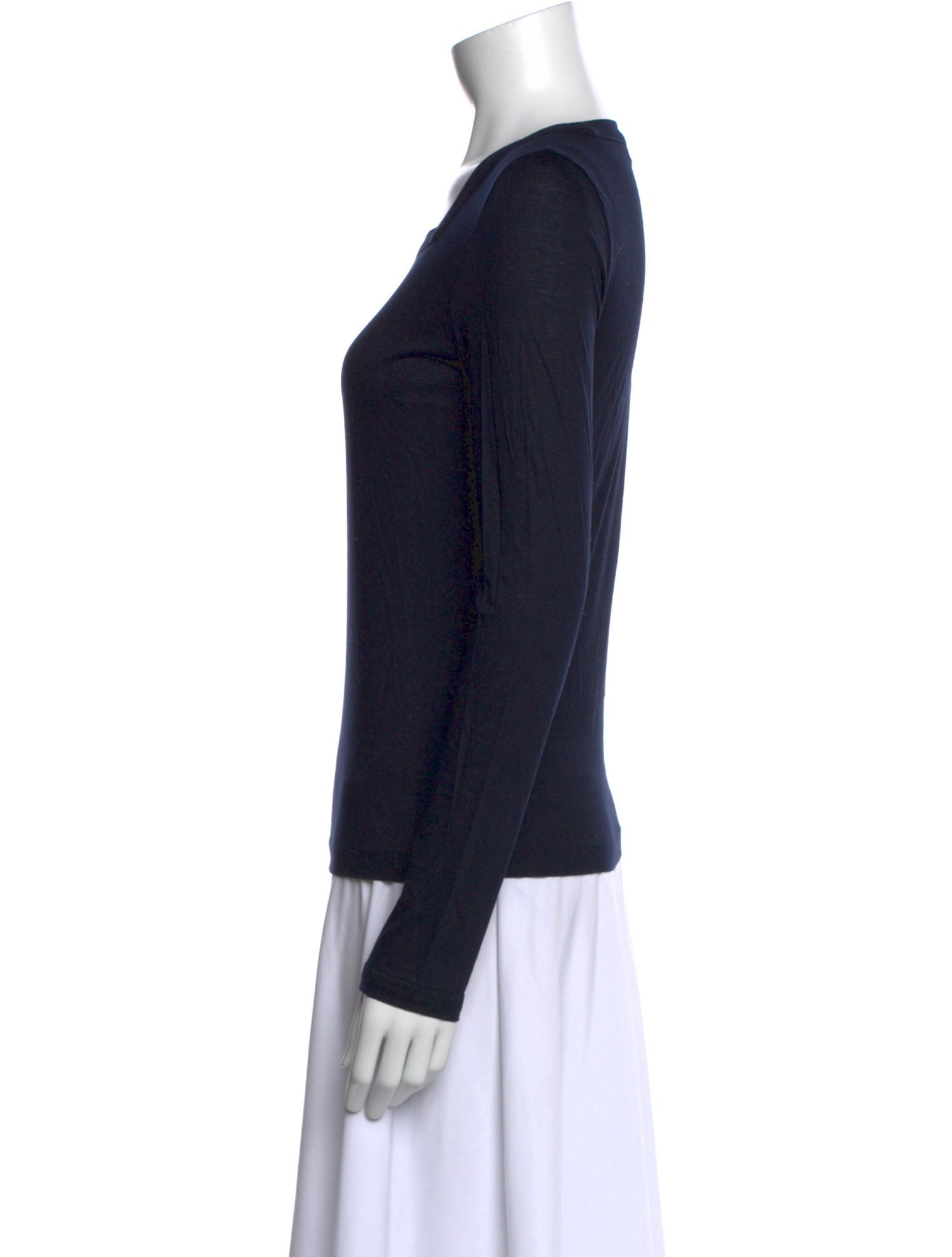 Jil Sander Square Neckline Long Sleeve Top