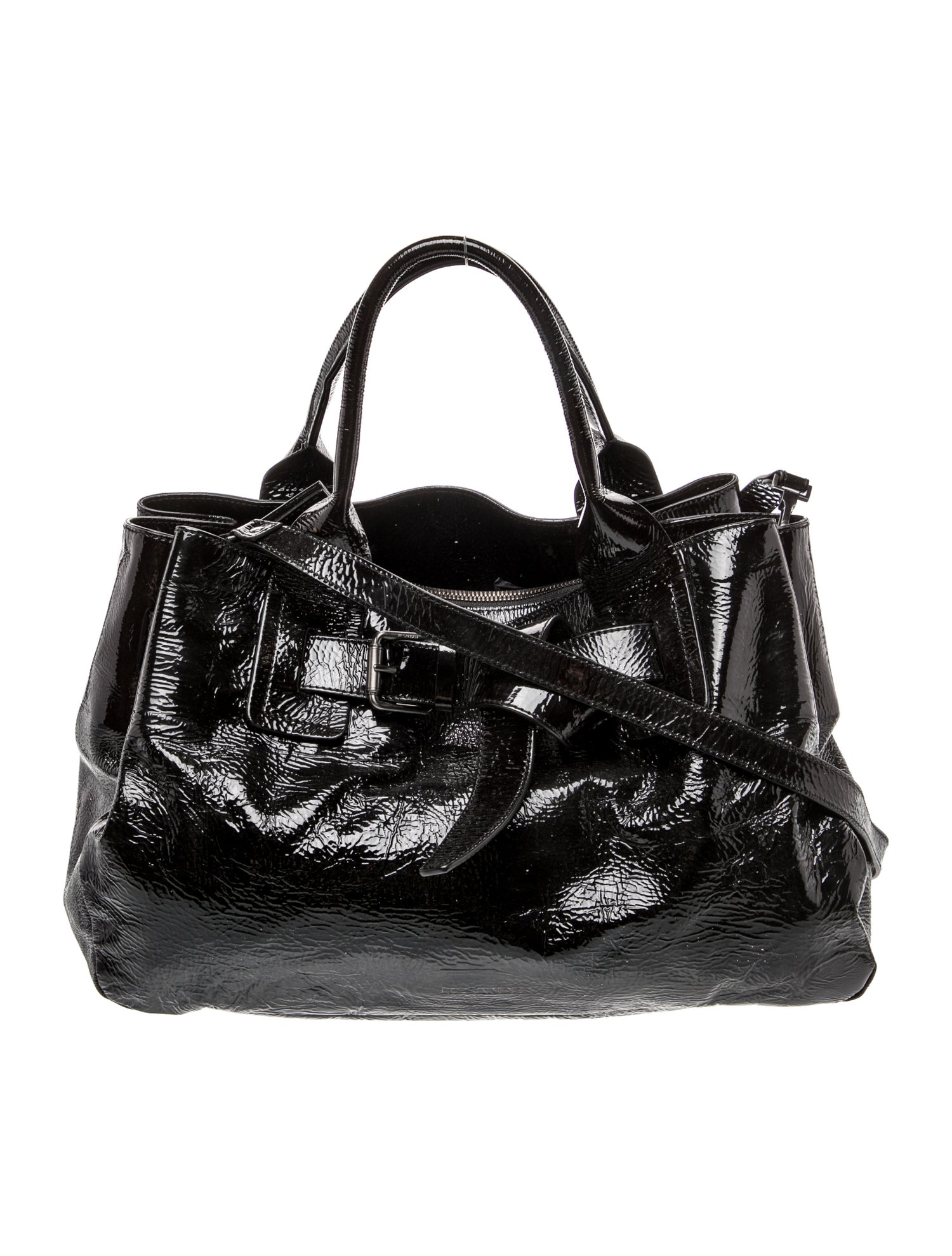 Jil Sander Patent Leather Top Handle Bag