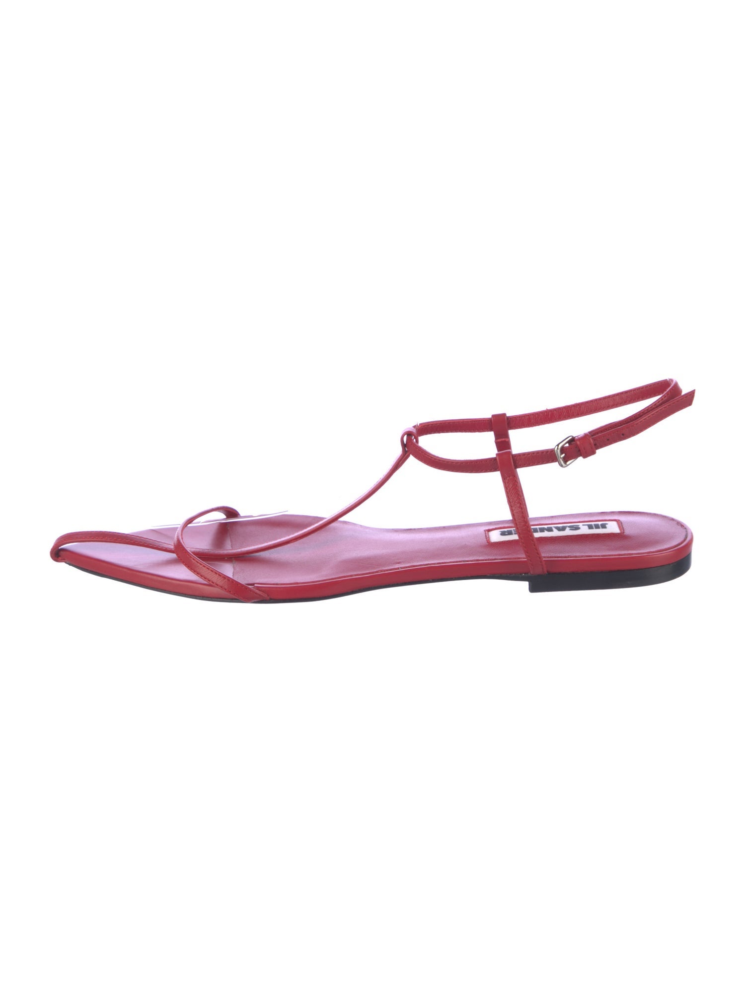Jil Sander Leather T-Strap Sandals