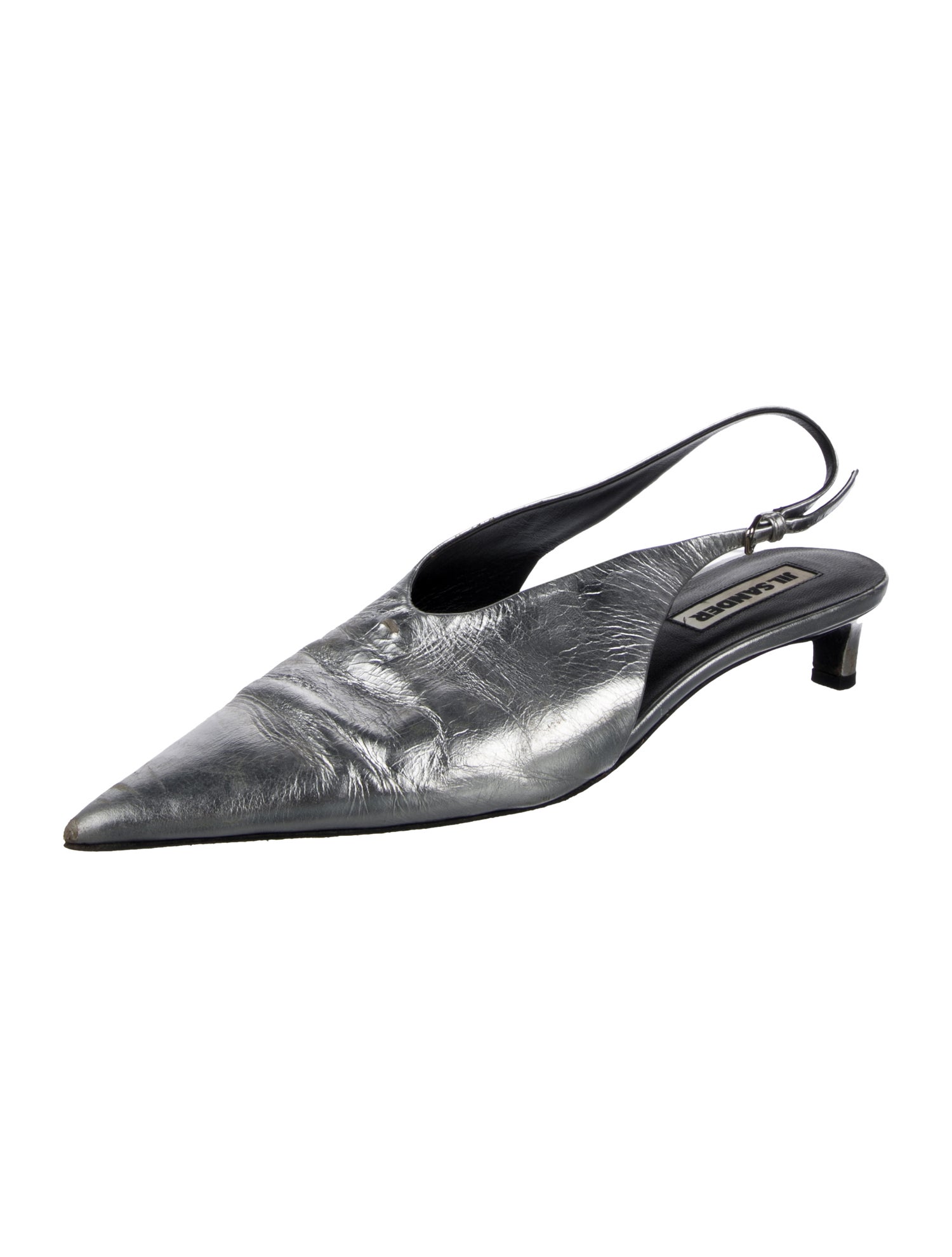 Jil Sander Leather Slingback Flats