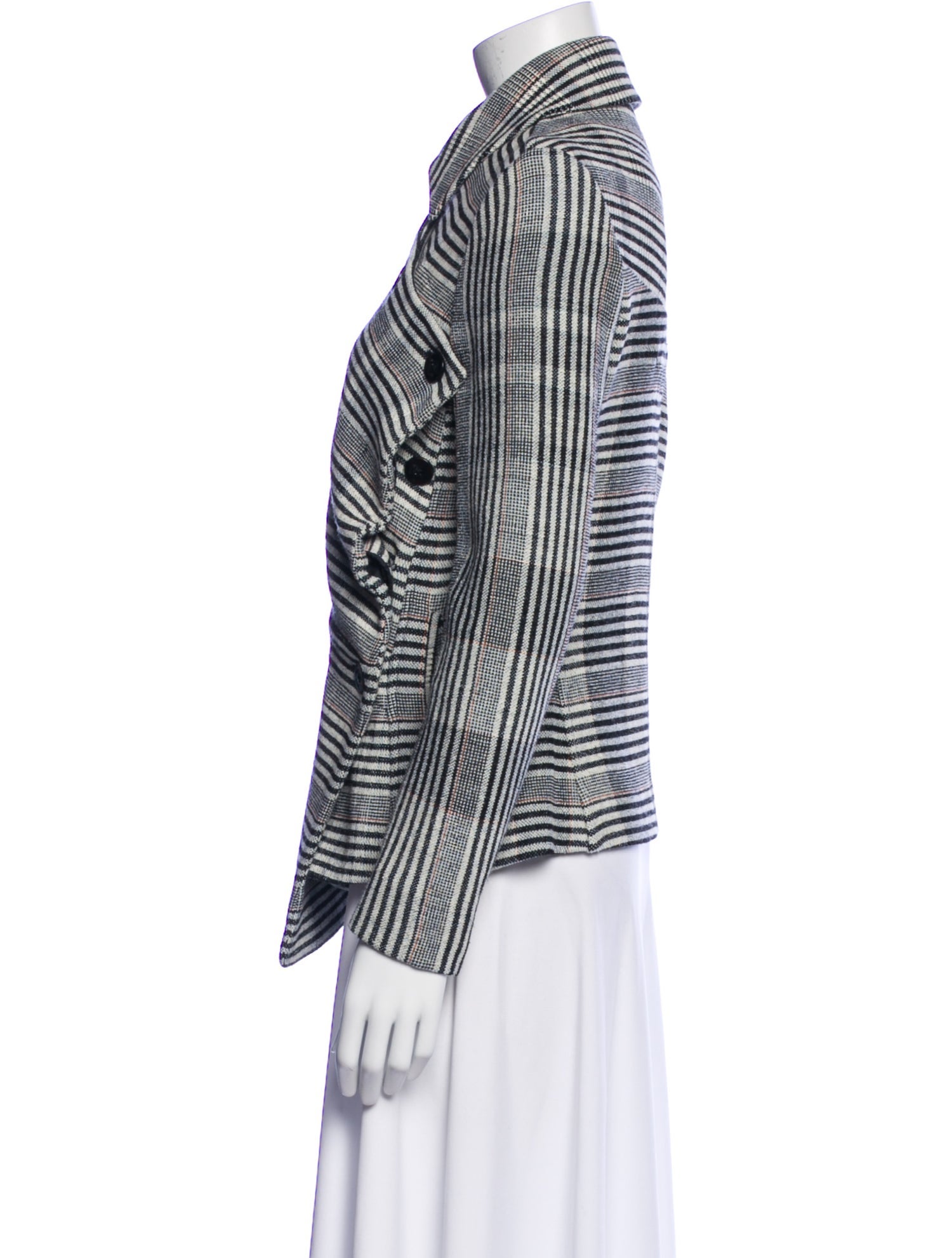 Jil Sander Wool Plaid Print Blazer