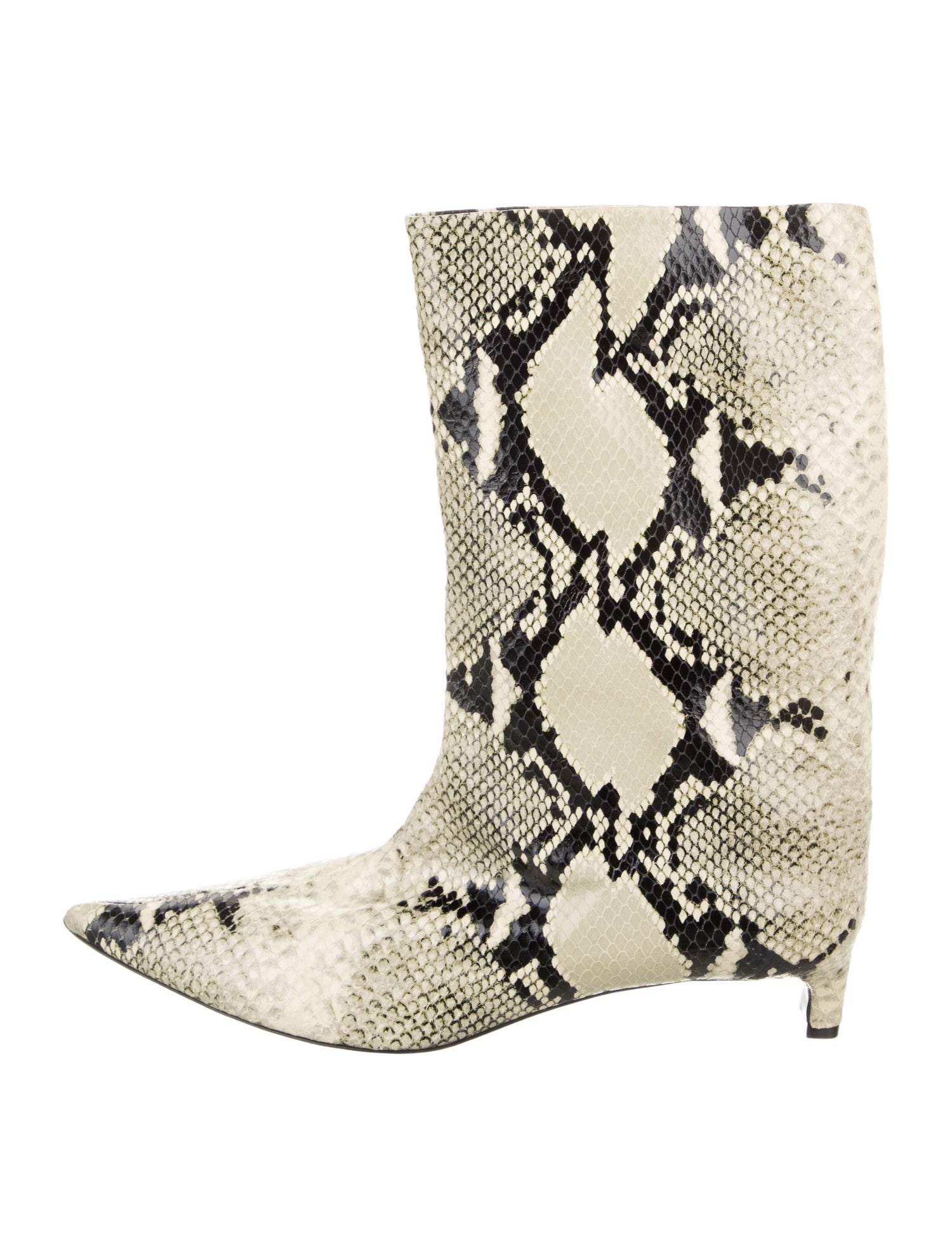 Jil Sander Leather Animal Print Boots