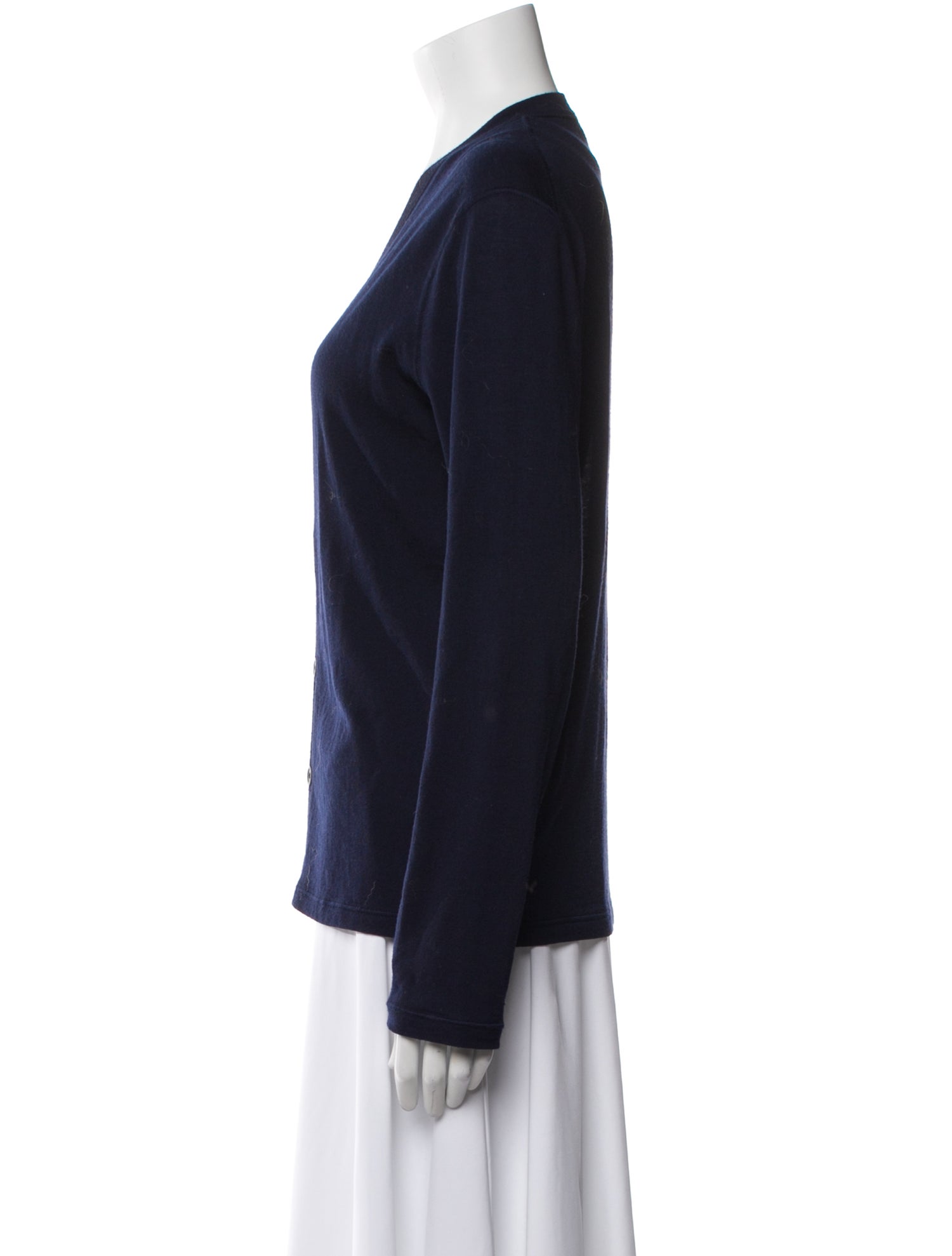 Jil Sander Wool V-Neck Button-Up Top