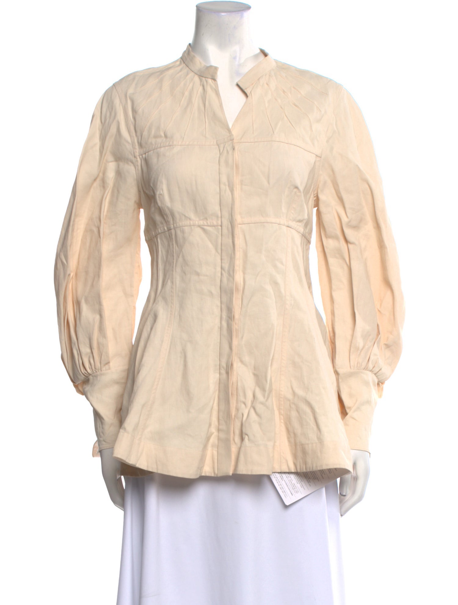 Jil Sander Linen V-Neck Button-Up Top w/ Tags