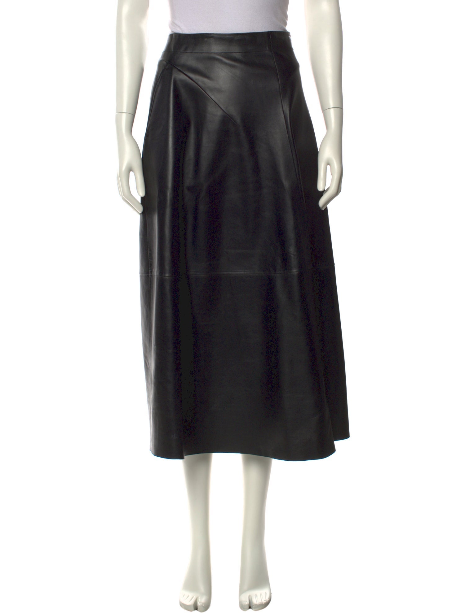 Jil Sander Lamb Leather Midi Length Skirt