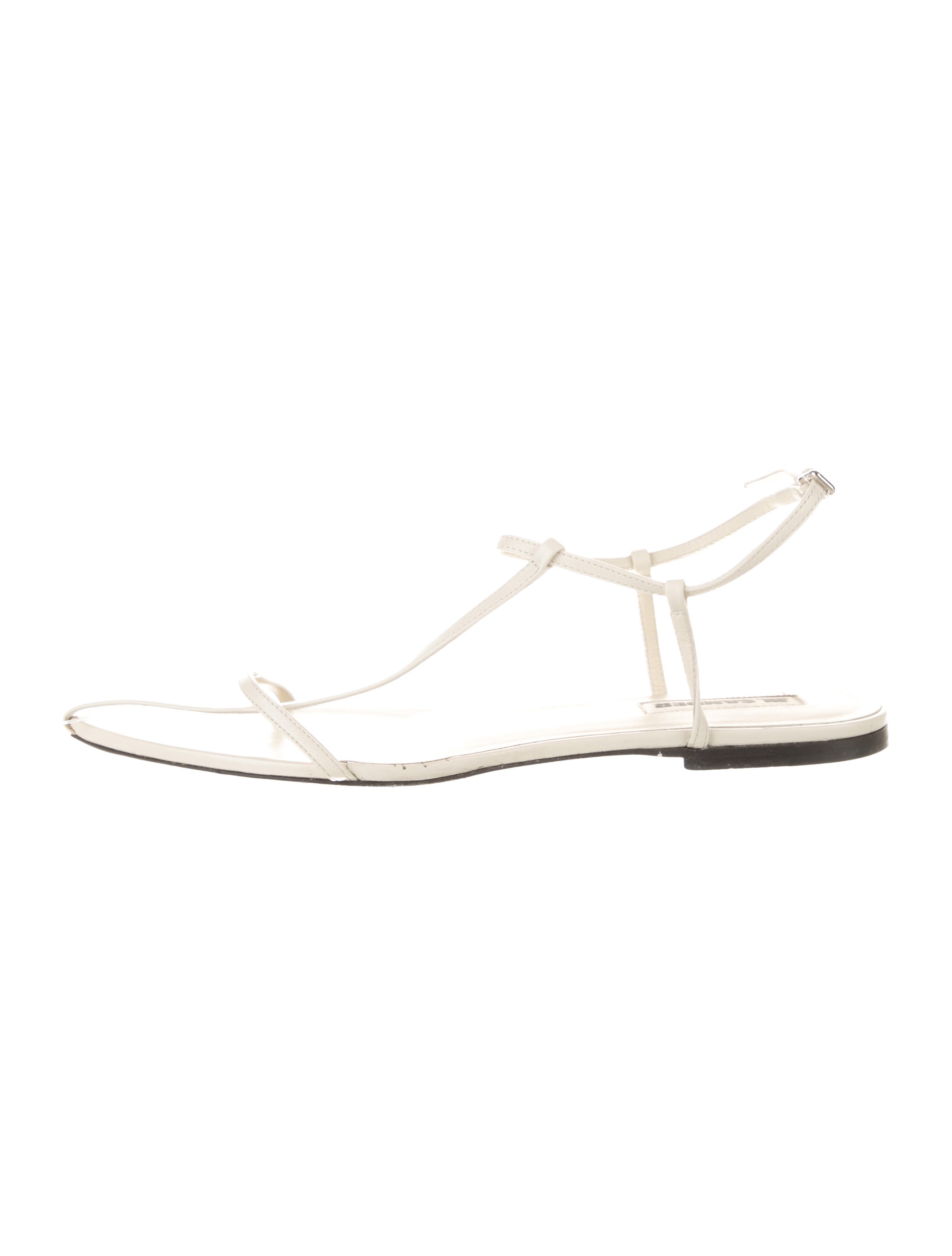Jil Sander Leather T-Strap Sandals