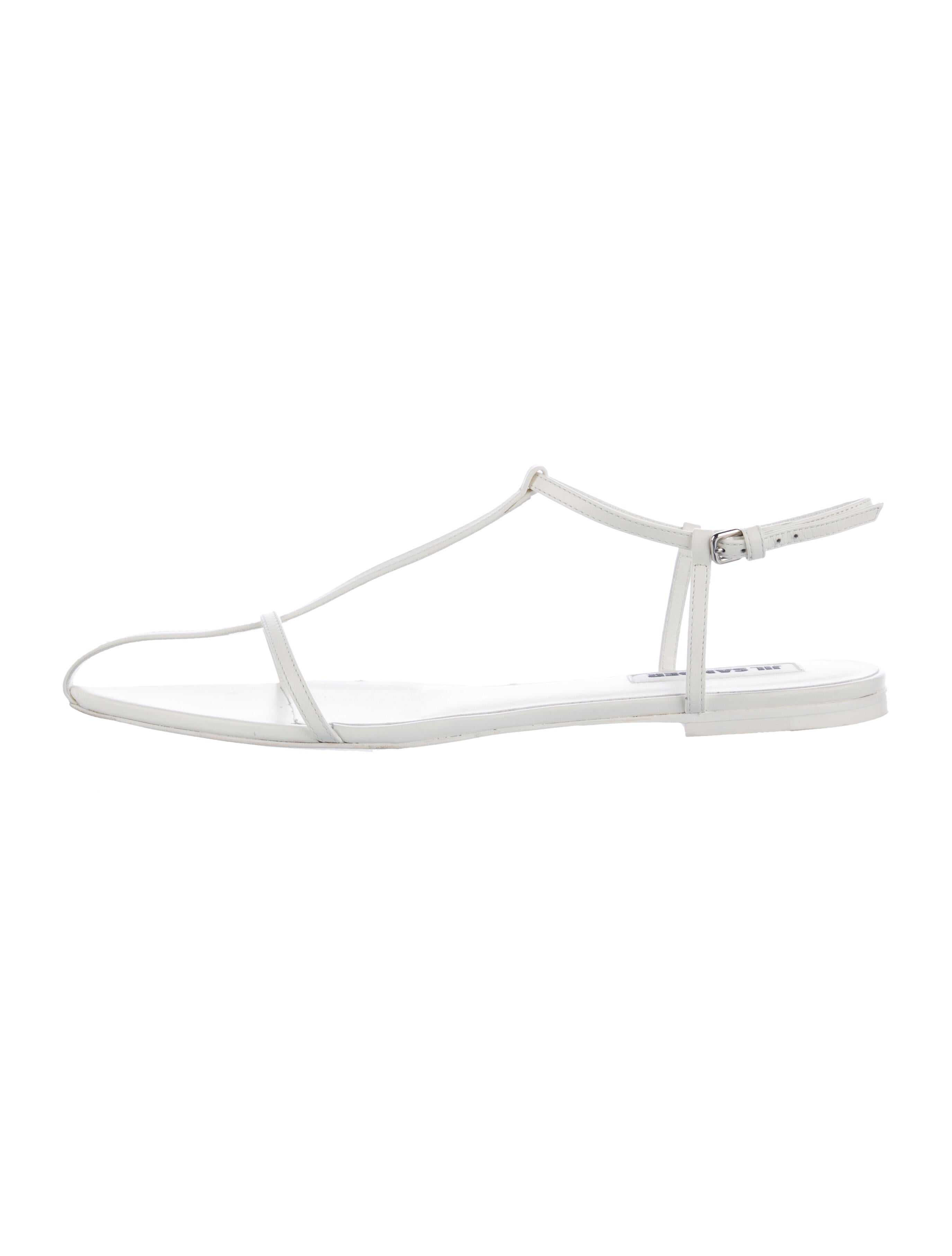 Jil Sander Leather T-Strap Sandals
