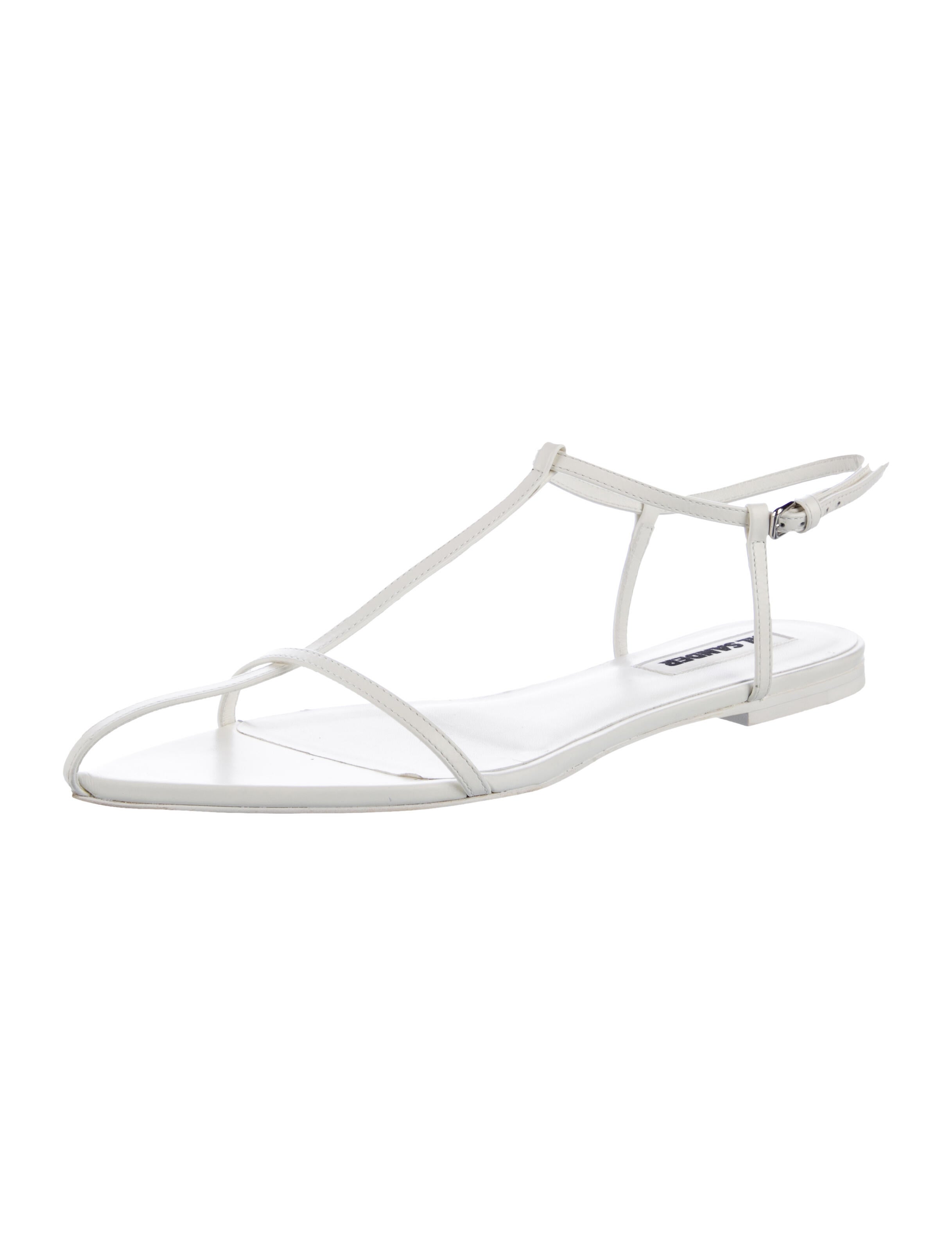 Jil Sander Leather T-Strap Sandals