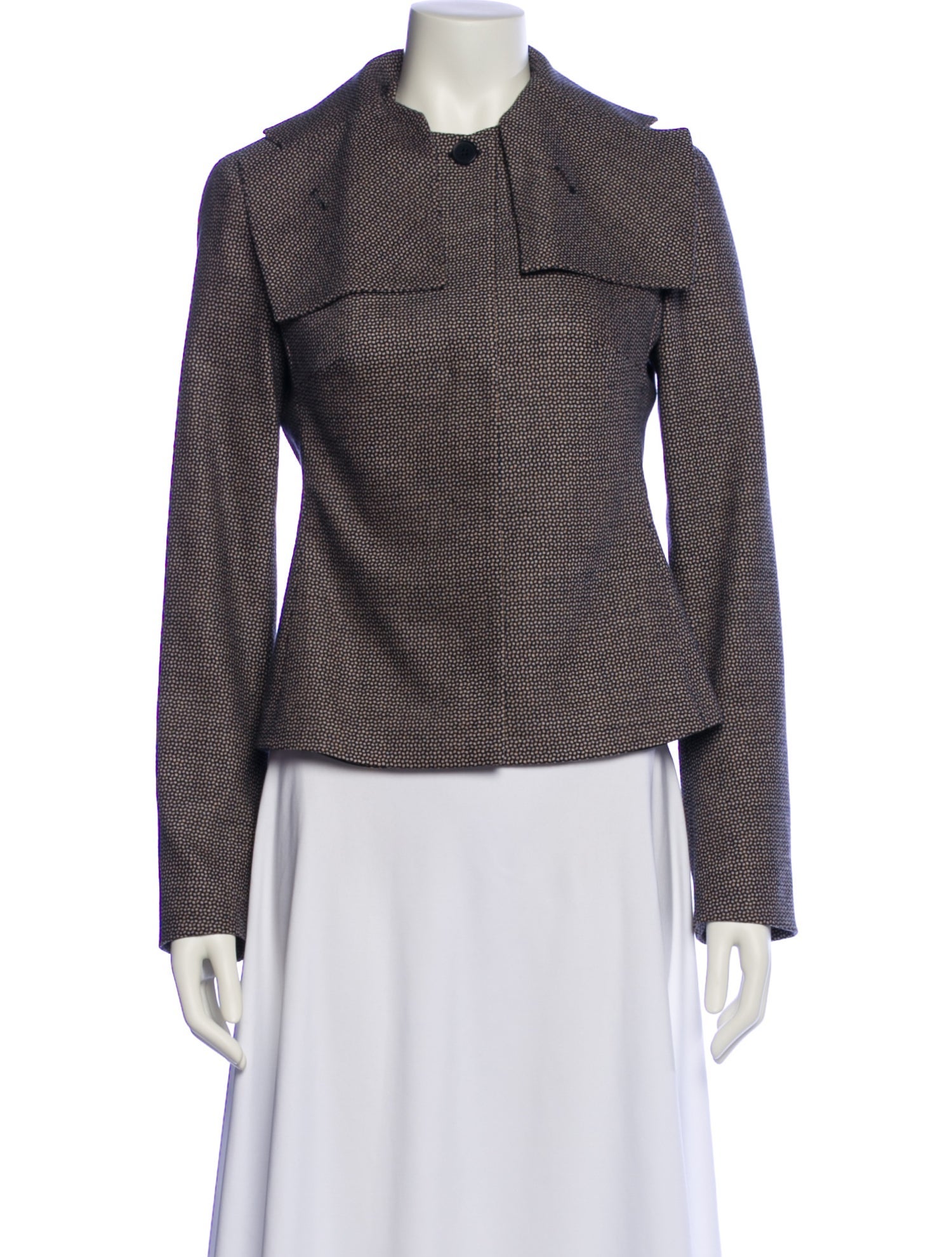 Jil Sander Virgin Wool Printed Biker Jacket