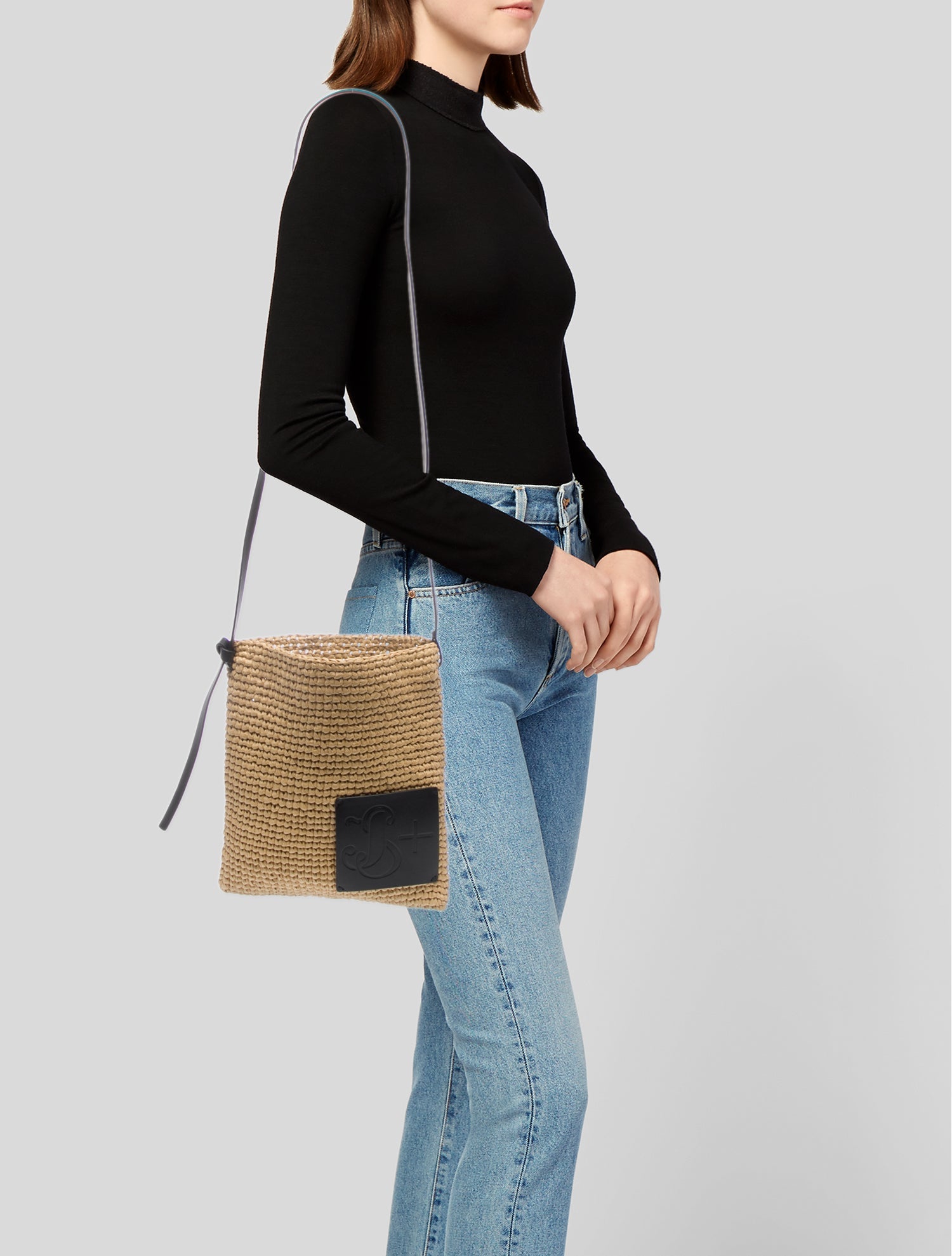 Jil Sander Raffia Messenger Bag