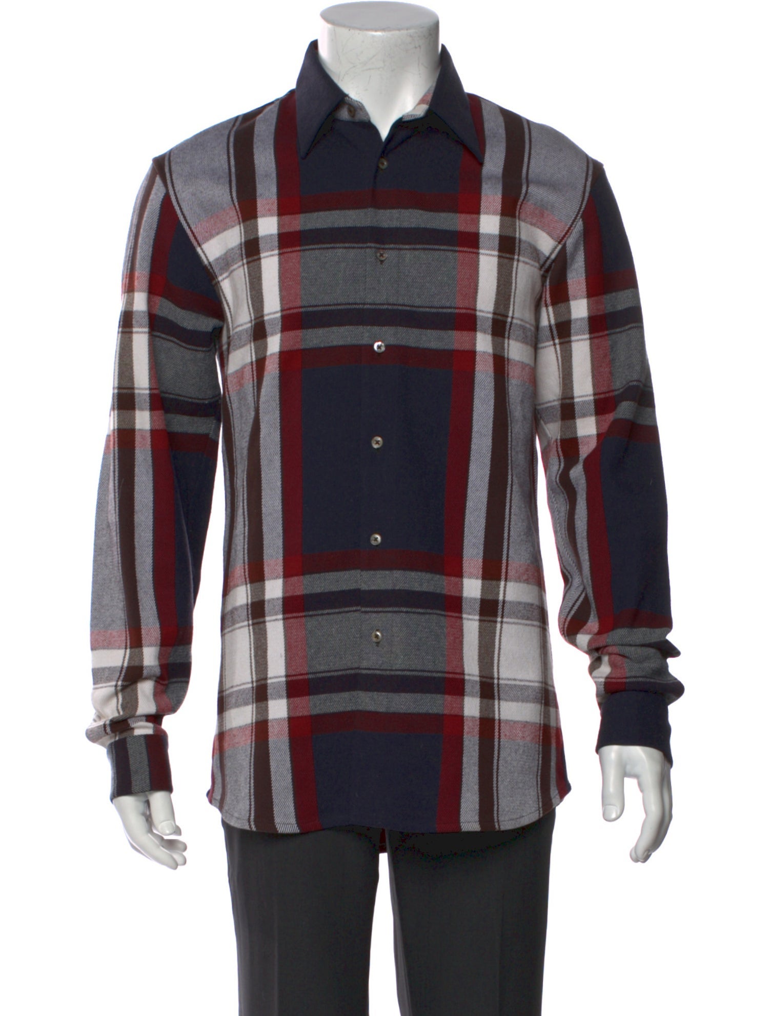 Jil Sander Plaid Print Long Sleeve Shirt