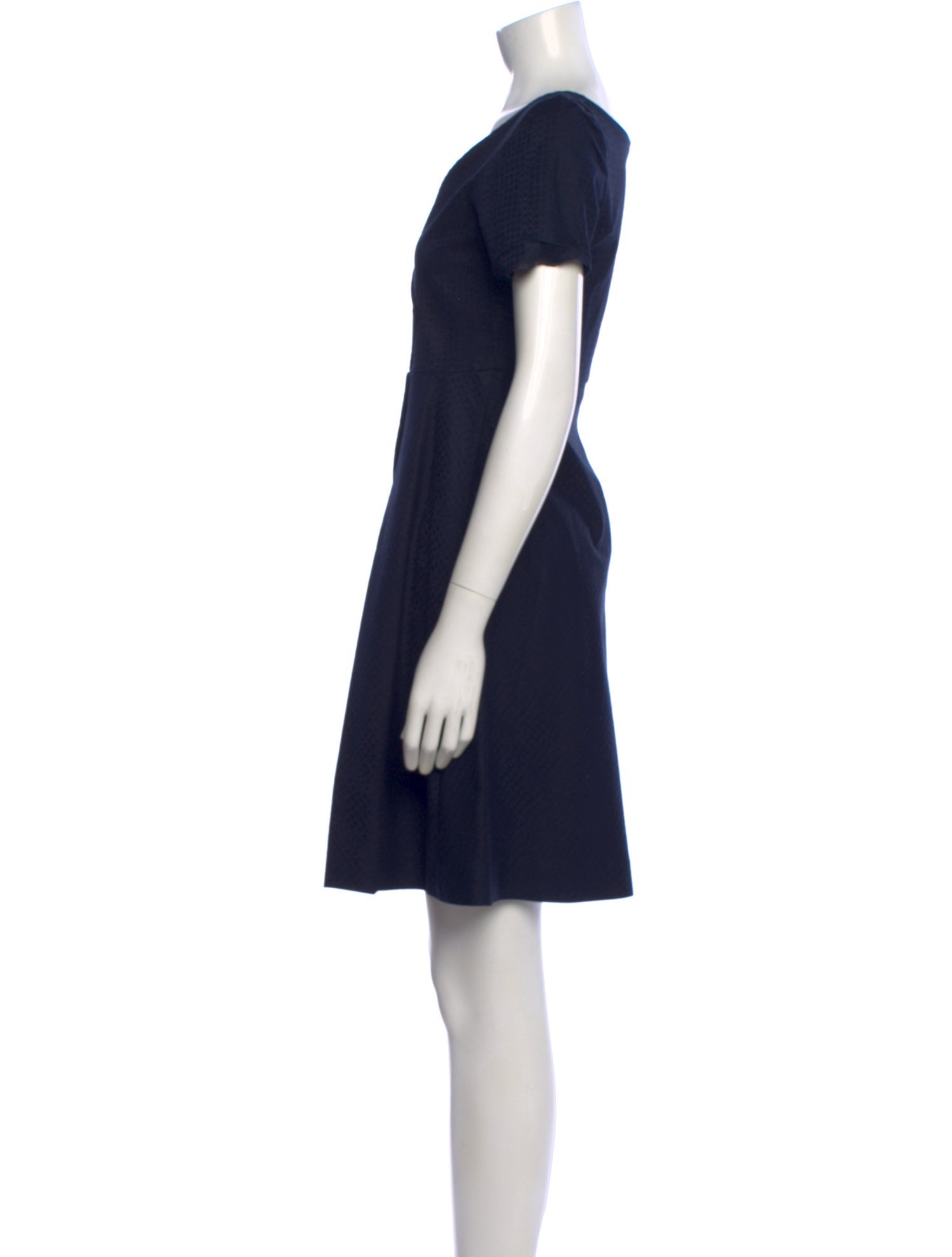 Jil Sander Navy V-Neck Mini Dress