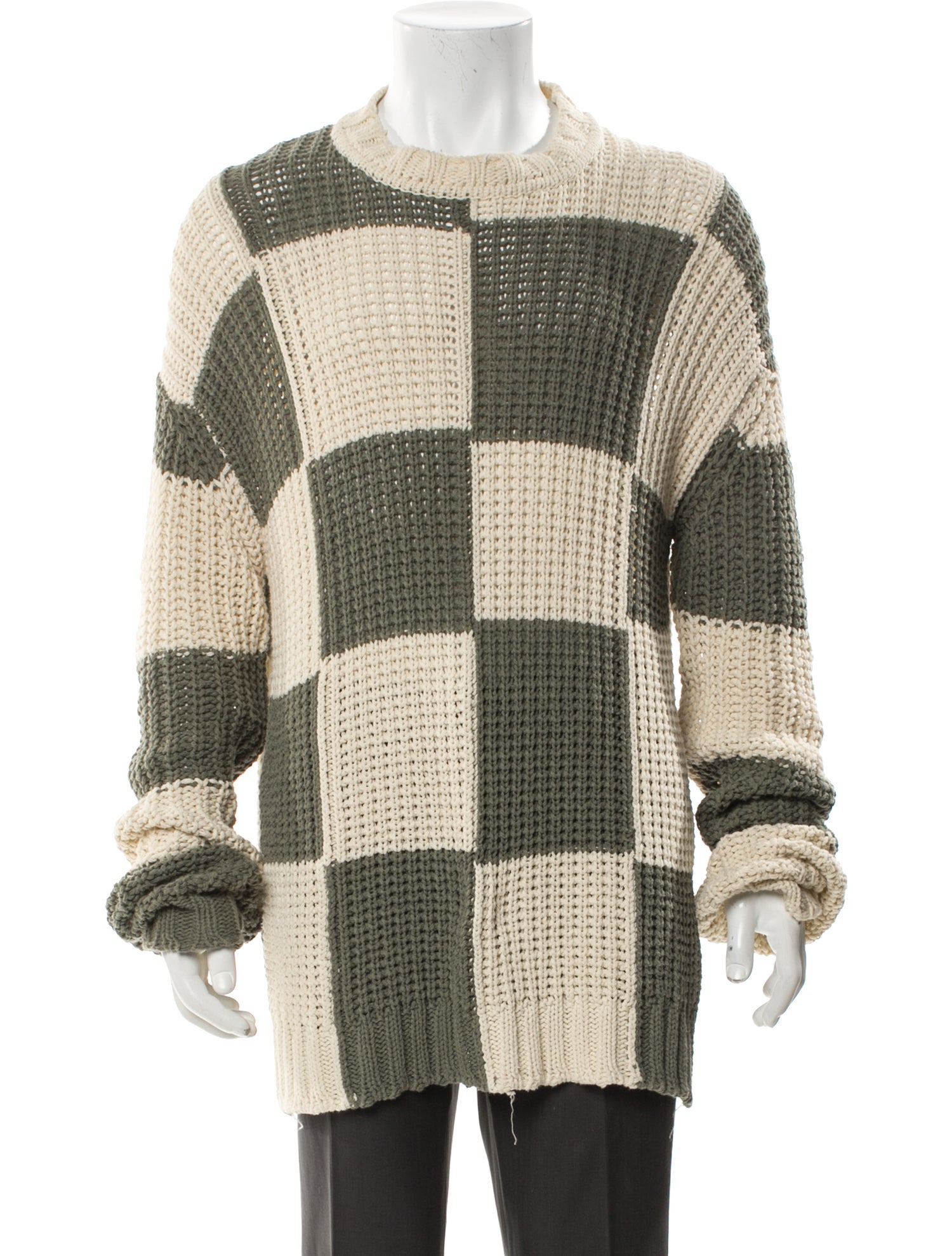 Jil Sander Colorblock Pattern Crew Neck Pullover