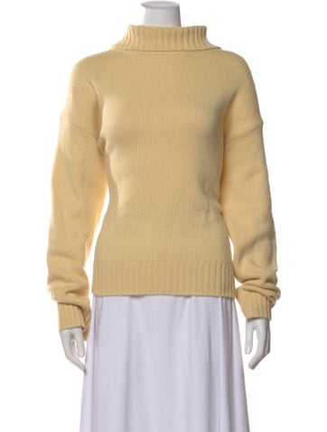 Pre-owned Jil Sander Cashmere Turtleneck Sweater In Yellow