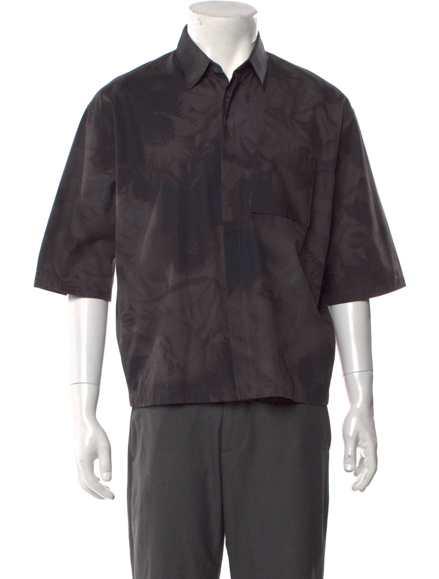 Jil Sander Patterned Short Sleeve Dress Shirt