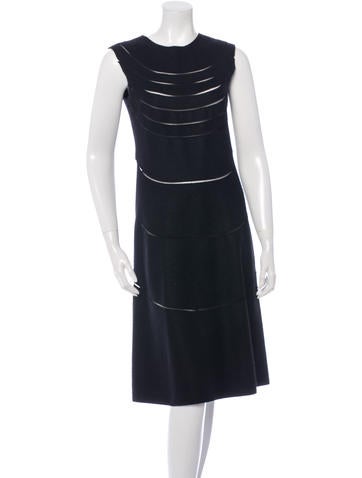 Jil Sander Mesh-Trimmed Angora Dress