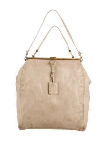 Jil Sander Tan Suede Satchel