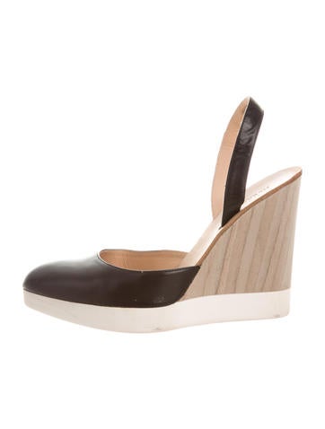 Jil Sander Leather Slingback Wedges