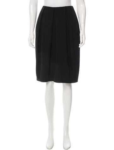Jil Sander Pleated Virgin Wool Skirt