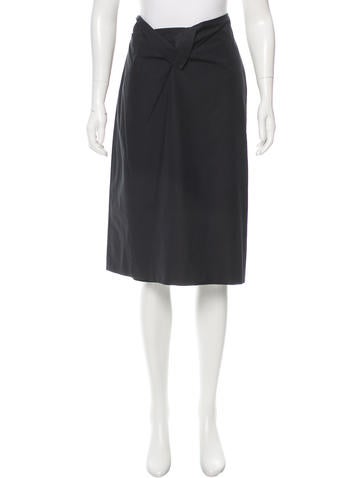 Jil Sander Overlay-Accented Knee-Length Skirt