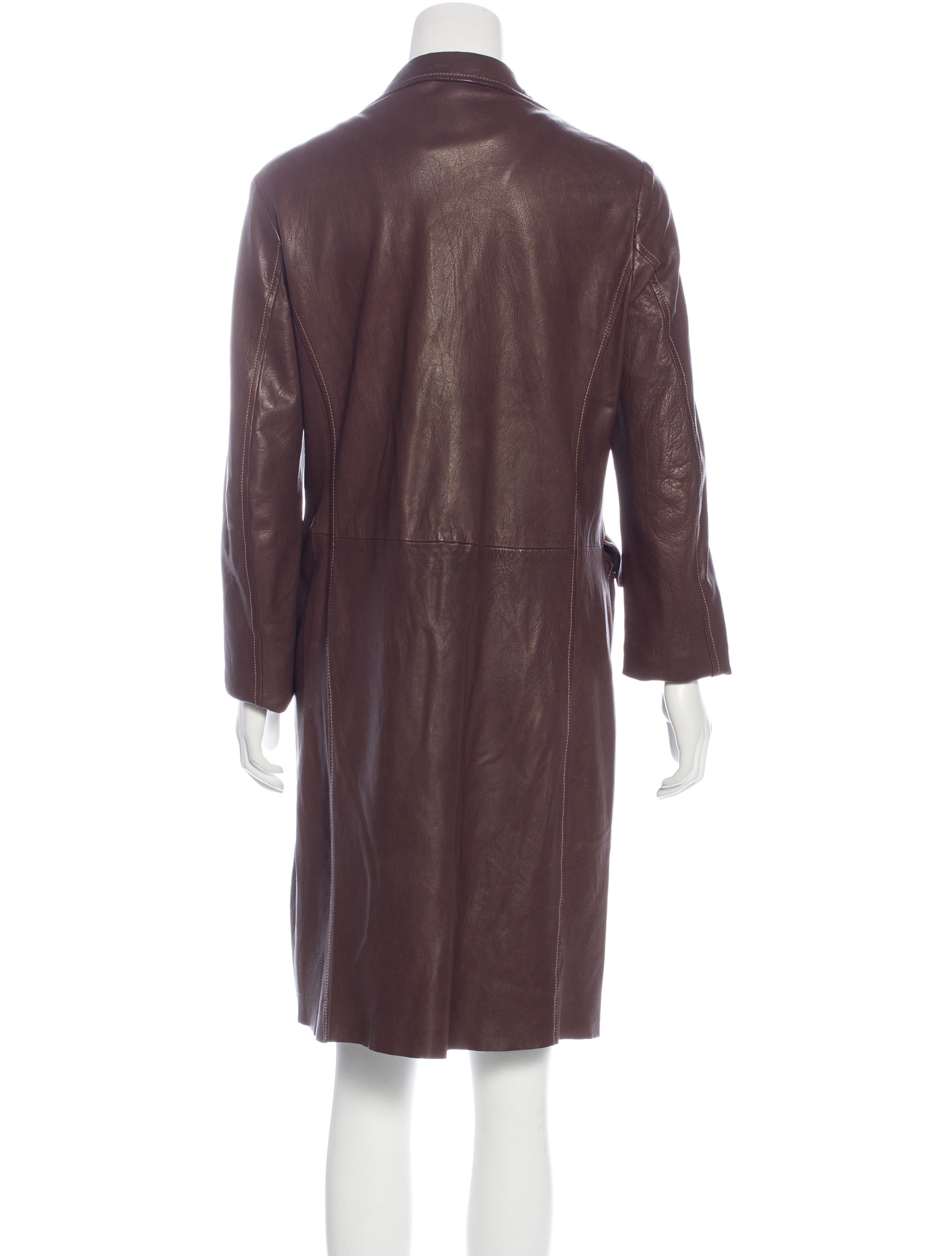 jil sander leather coat