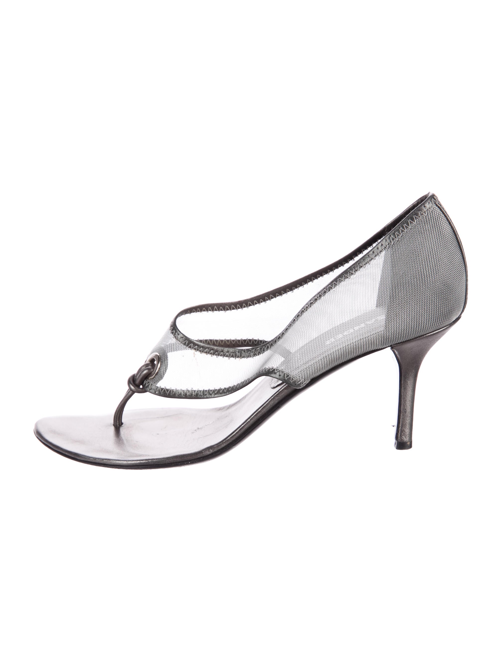 Jil Sander Mesh Thong Sandals - Silver Sandals, Shoes