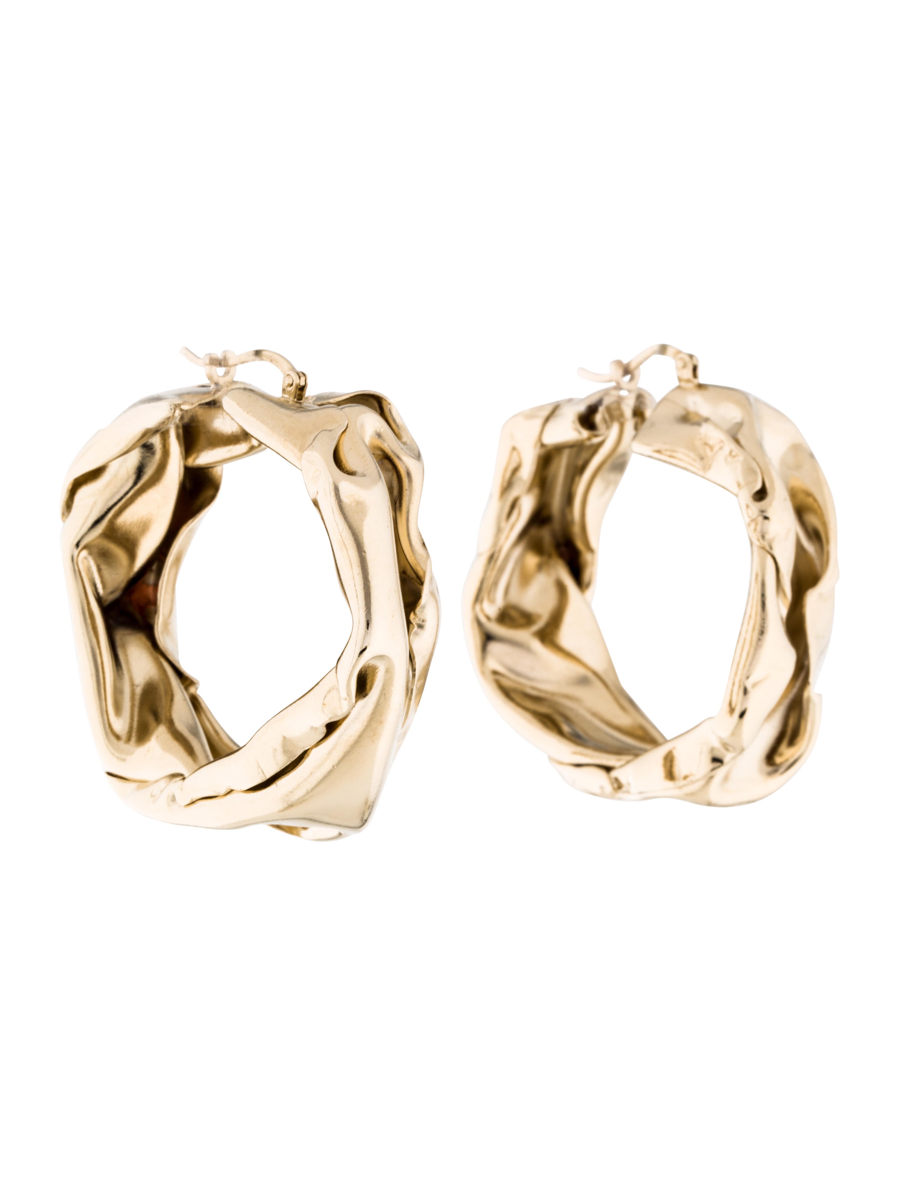 Jil Sander Hammered Hoop Earrings Earrings JIL51599 The RealReal