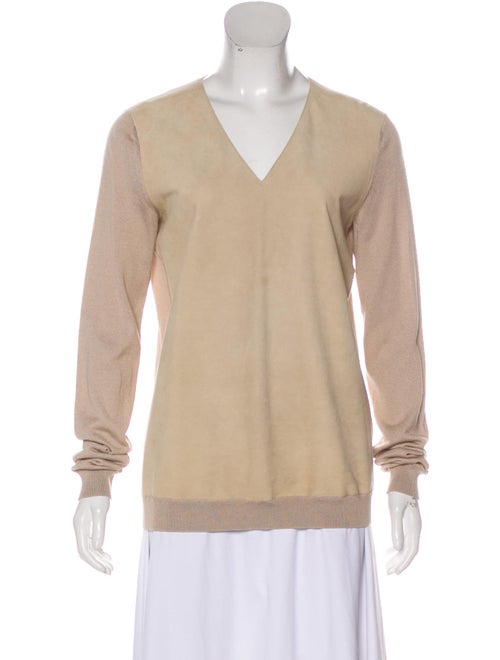 Jil Sander Suede & Knit Sweater