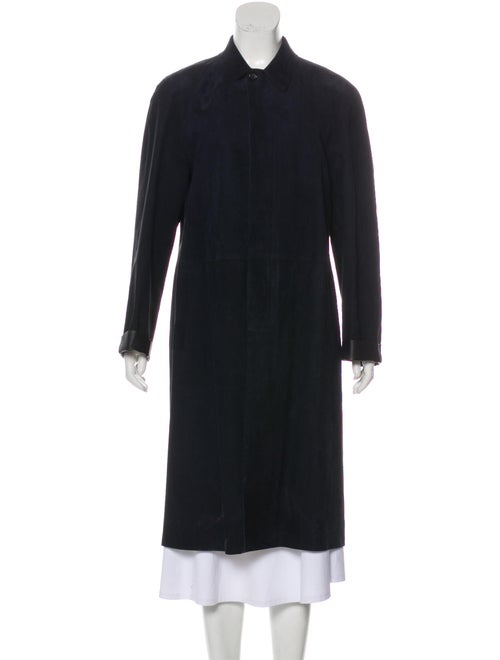Jil Sander Leather Overcoat Jacket Navy