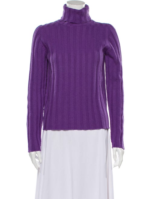 Jil Sander Cashmere Turtleneck Sweater Purple