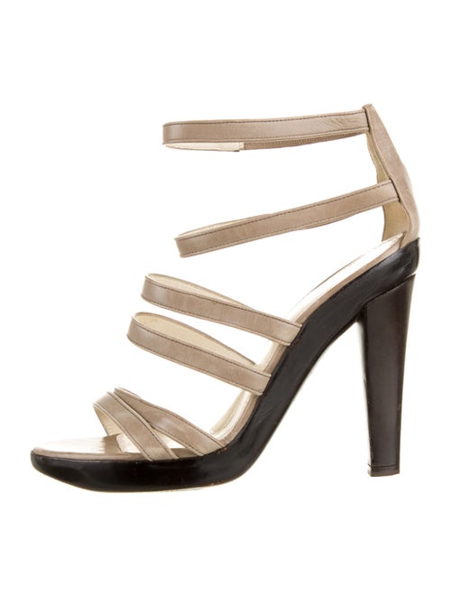 Jil Sander Leather Gladiator Sandals Grey