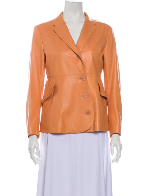 Jil Sander Leather Blazer Orange